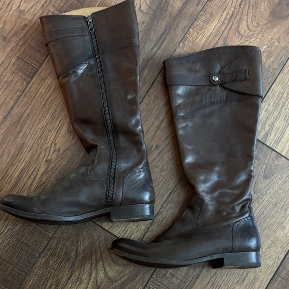 Frye Brown Leather Riding Boots Size 8 - Picture 4 of 6